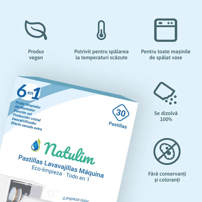 Detergent pentru Mașina de Spălat Vase 6 în 1 - 60 Spălări