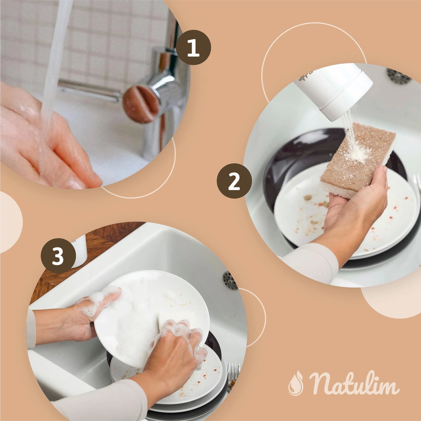 Pachet de bureți ecologici pentru vase